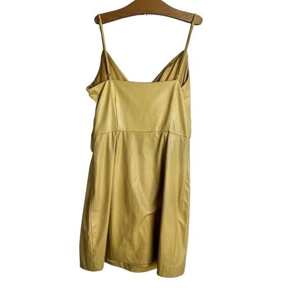 Ramy Brook Sonnet Faux Leather Mini Dress in Pale Yellow - Picture 3 of 7